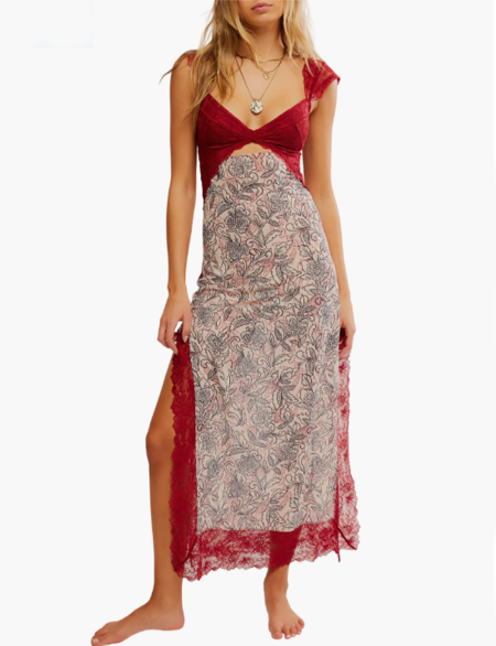 Suddenly Fine Maxi Slip, Birch/Combo