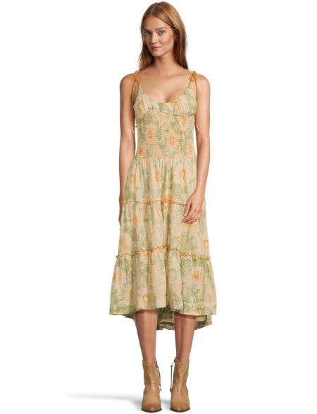 Adriel Midi Dress, Ivory/Combo